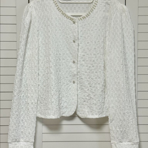 #새상품 : 트위드 자켓 스타일 진주넥 가디건 화이트