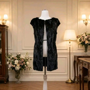 고급스러운 엘림퍼(Elimfur) 이태리 컬렉션 블랙 모피 베스트(조끼 이미지
