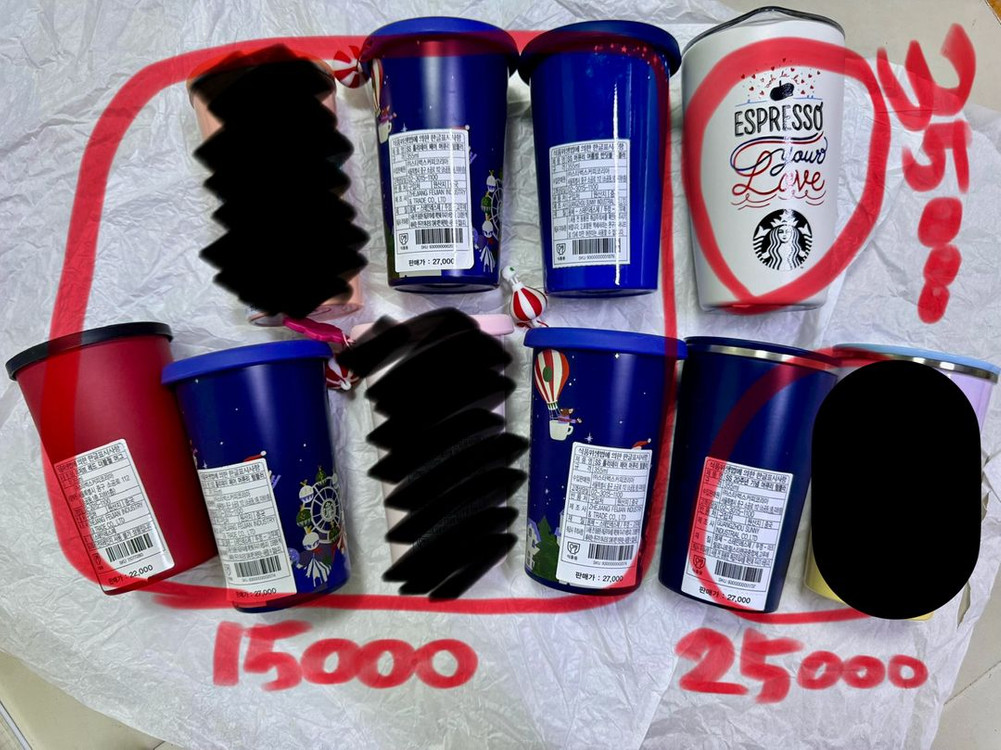 스타벅스 참 텀블러 머큐리 텀블러 미르 밸런타인 블루보틀 글라스 머그 스탠리 베이츠 엘마 주차번호판 드리퍼 보냉백 이미지