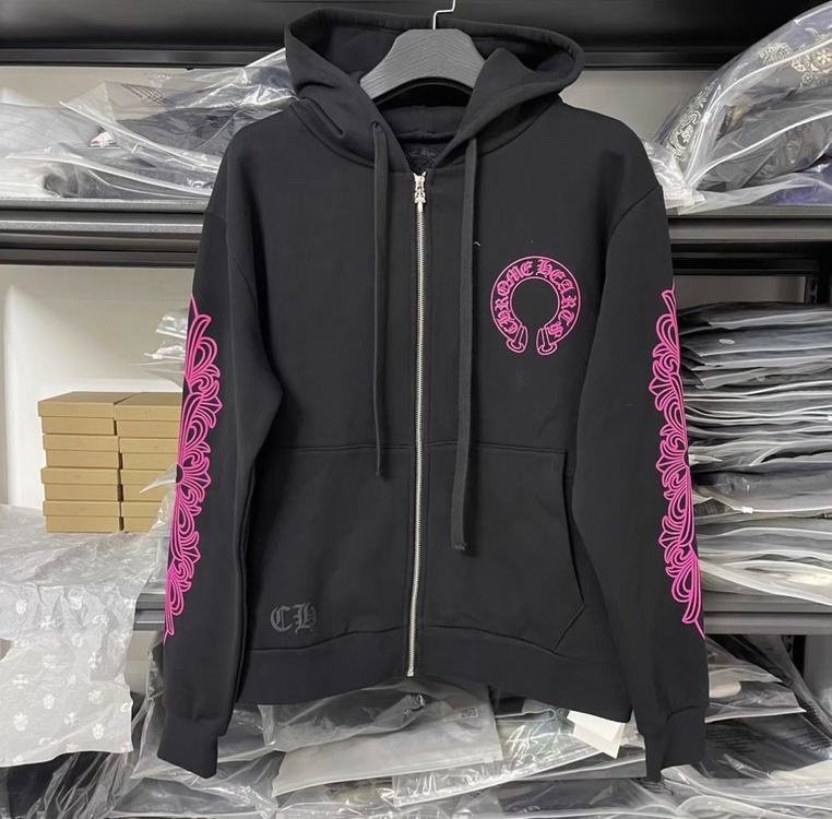 크롬하츠 핑크 홀스슈 후드 집업 이미지