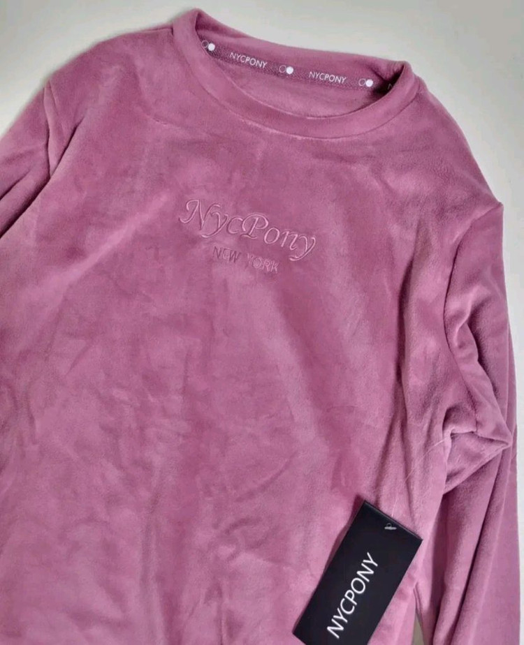 NYCPONY 핑크 벨로아 트레이닝복 새제품--1