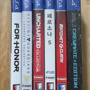 PS4 게임 6개 일괄 판매 (페르소나5, 언차티드 1-2-3 컬렉션, 어몽어스, 라쳇앤클랭크 외), 플스4