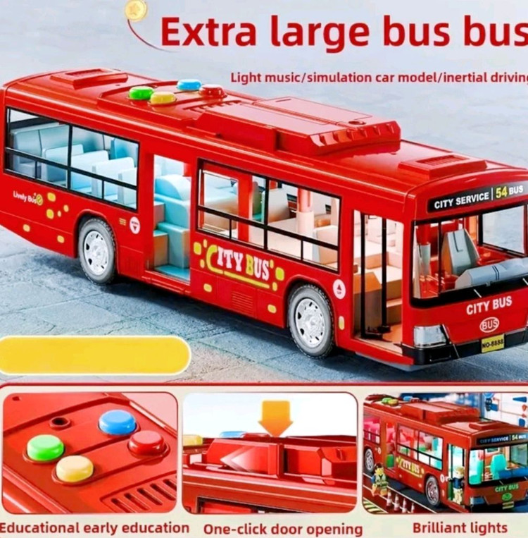 레드 대형 버스 자동차 새상품--1