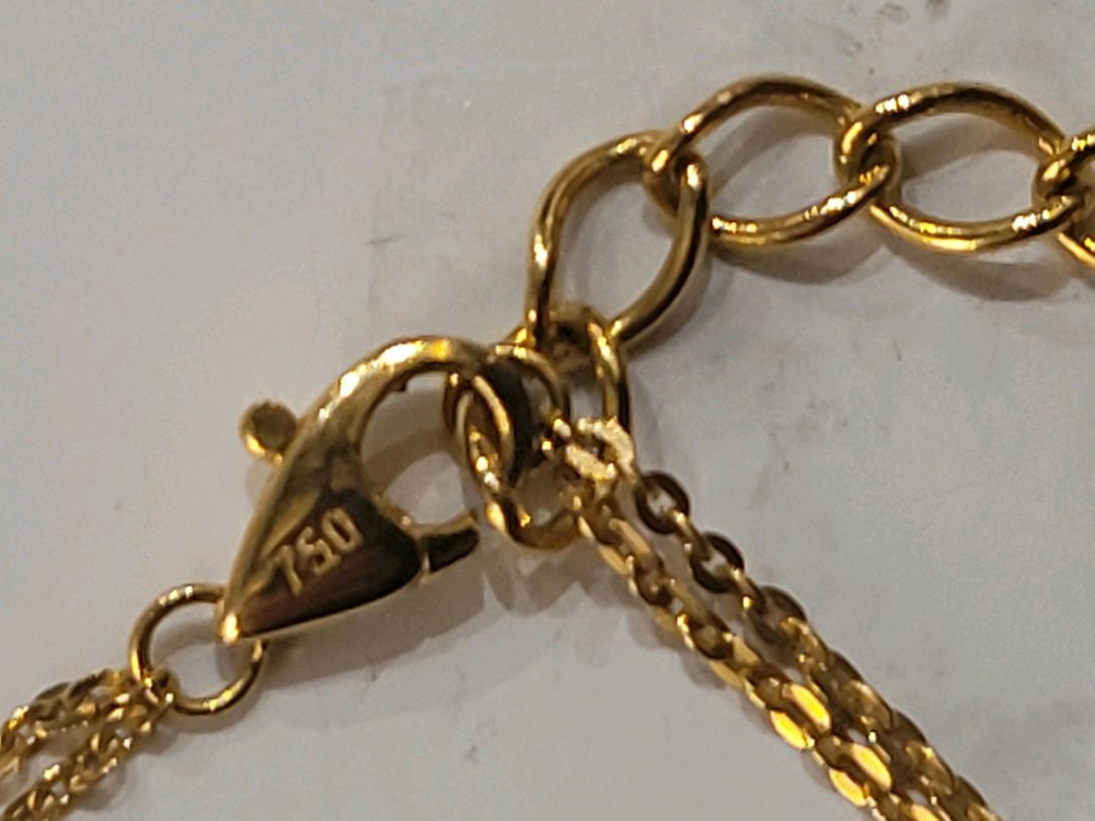 여성)18k 두줄 체인 목걸이. 이미지