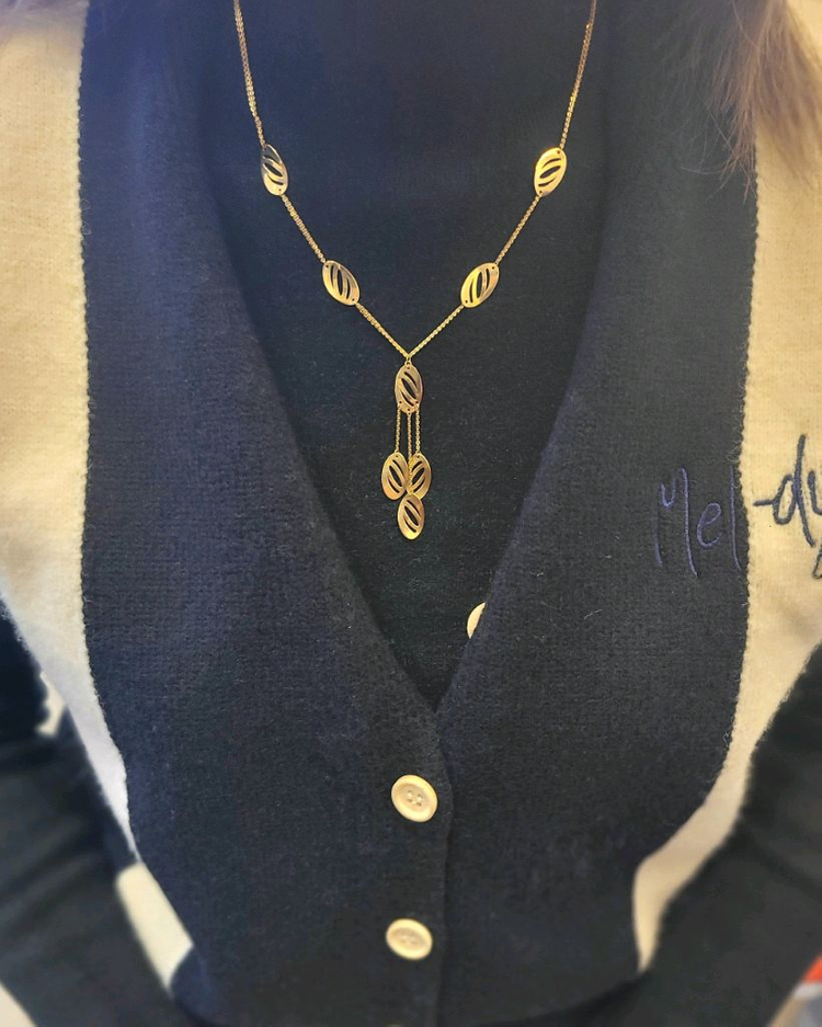 여성)18k 두줄 체인 목걸이. 이미지