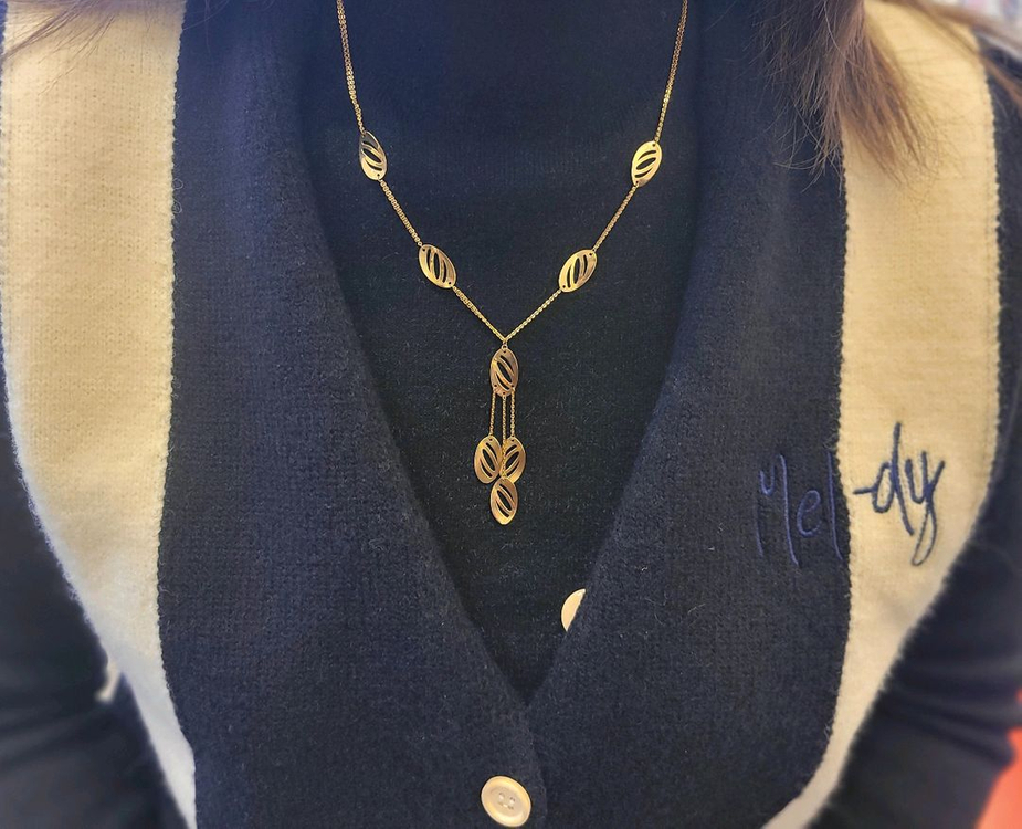 여성)18k 두줄 체인 목걸이. 이미지