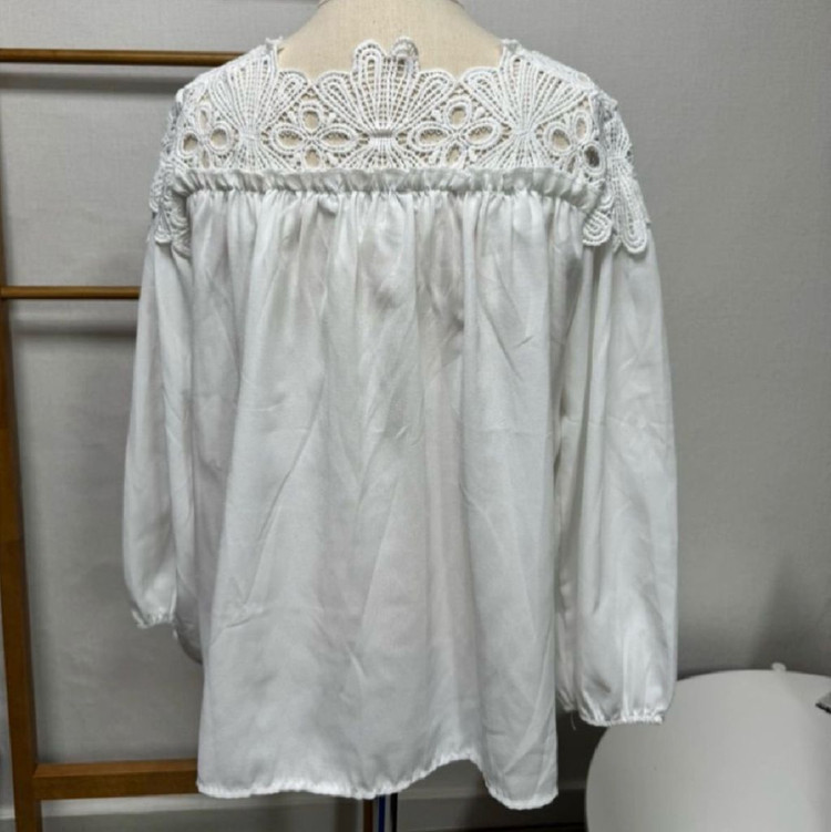 화이트 레이스 블라우스 Free--1