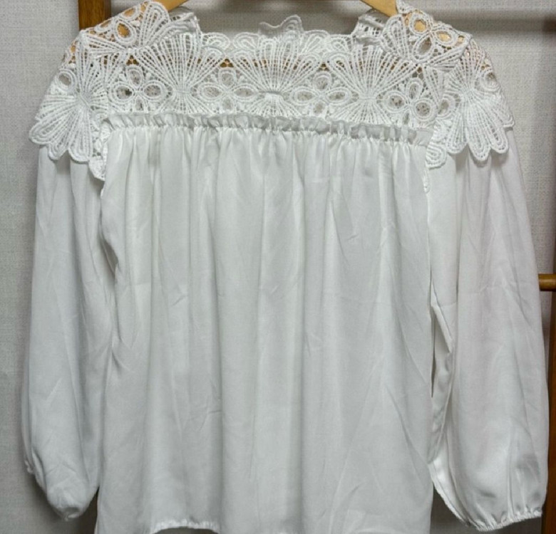 화이트 레이스 블라우스 Free--3