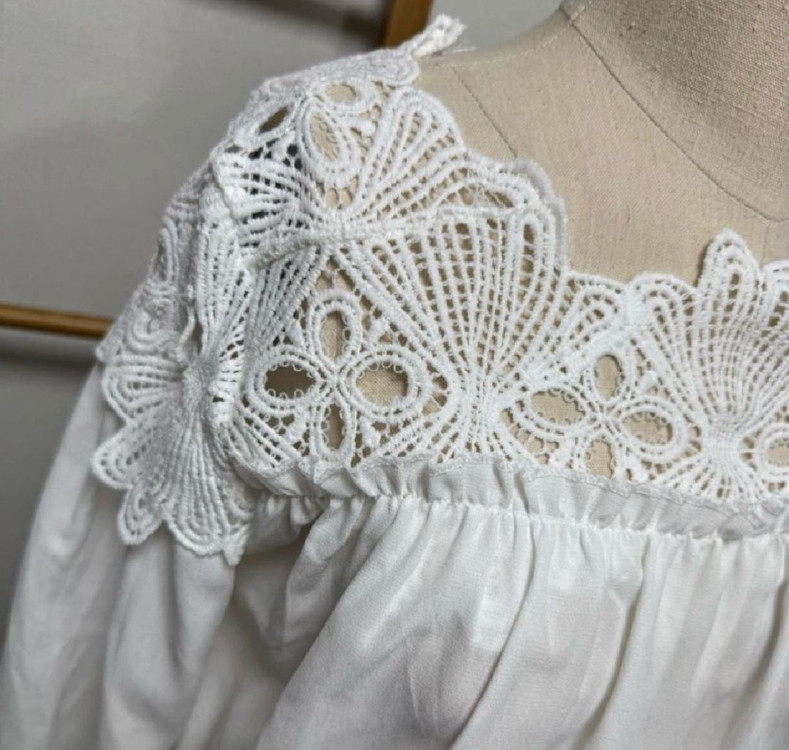 화이트 레이스 블라우스 Free--4