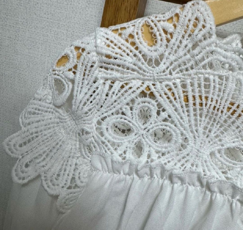 화이트 레이스 블라우스 Free--5