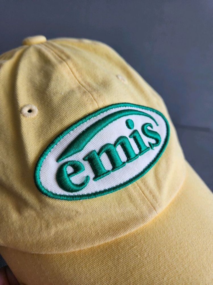 emis 이미스 풋 프린트 와펜 볼캡 옐로우 야구모자 이미지