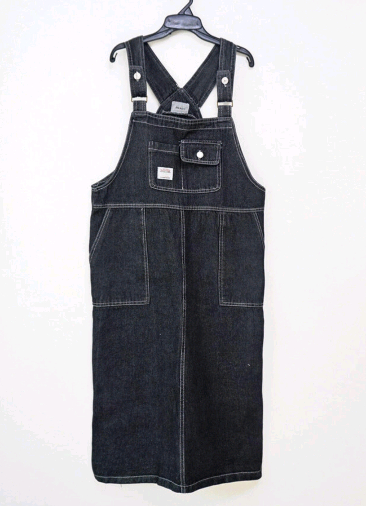 흑청 코튼 데님 멜빵 롱원피스 오버롤 스커트 / 핫핑 리리앤코 바온 슬로우앤드 오디너리먼트 공구우먼 아뜨랑스 어베인 이미지