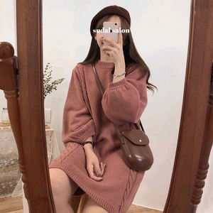 새상품) 수달쌀롱 울 니트 핑크 케이블 원피스 제이블린 파스텔타임 / 베이델리 리리앤코 핫핑 크림치즈마켓 케이클럽 이미지