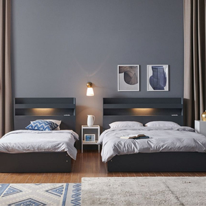 [매트리스증정]LED 호텔 침대 조명 헤드 슈퍼싱글 퀸 이미지