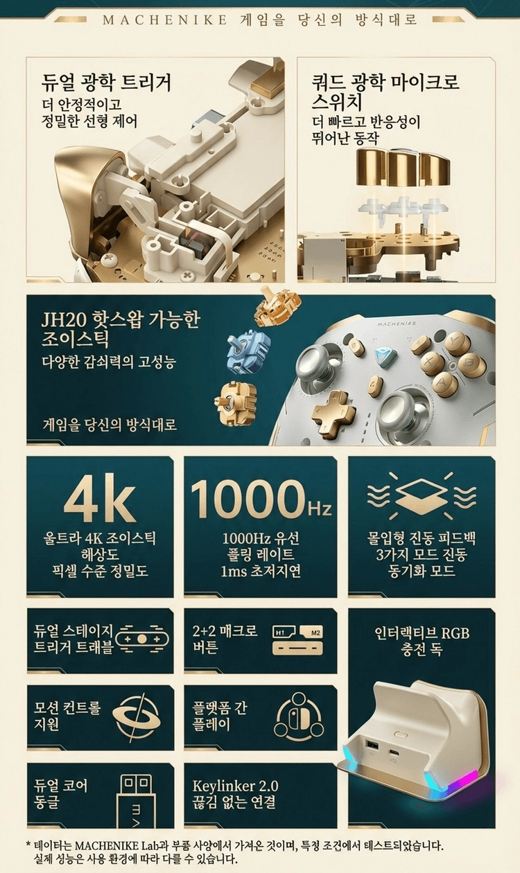 MACHENIKE Machenike 메카닉 G5Pro V2 무선 게이밍 컨트롤러 PC/NS/모바일용 핫스왑 가능 이미지