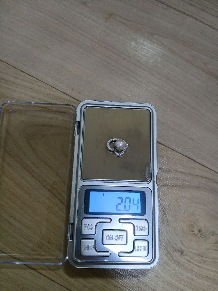 14k 천연 진주 하트 큐빅 펜던트 이미지