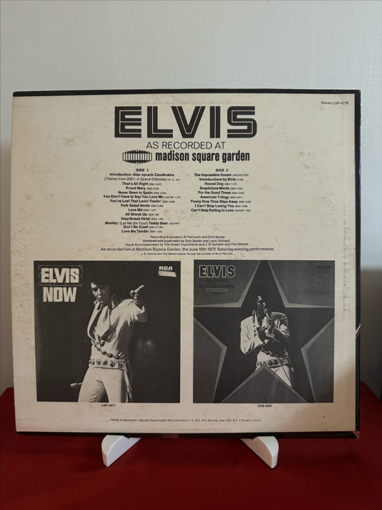 (민트급알판) Elvis Presley 매디슨 스퀘어가든 라이브 LP(미국반)--1