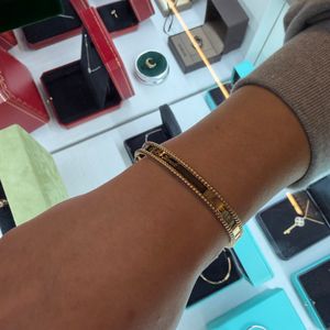 정품 반클리프 앤 아펠 빼를리 팔찌 로즈골드 L 사이즈