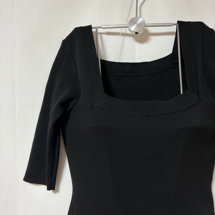 [미착용/free]pssw(박선우) 레이첼 반팔 미니원피스(블랙) 이미지