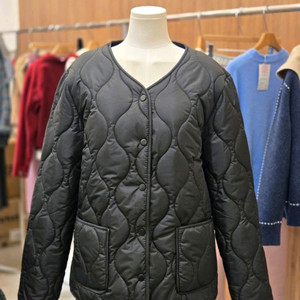 밀바이 스튜디오 화이트 퀼팅양털 패딩점퍼