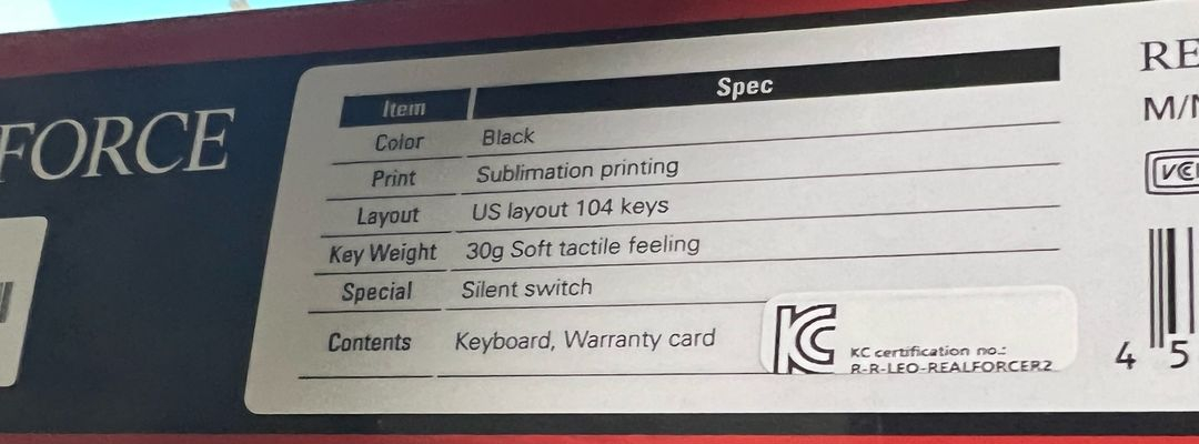 미개봉 새상품) 리얼포스 r2s 저소음 영문 균등 30g 풀배열 블랙 이미지