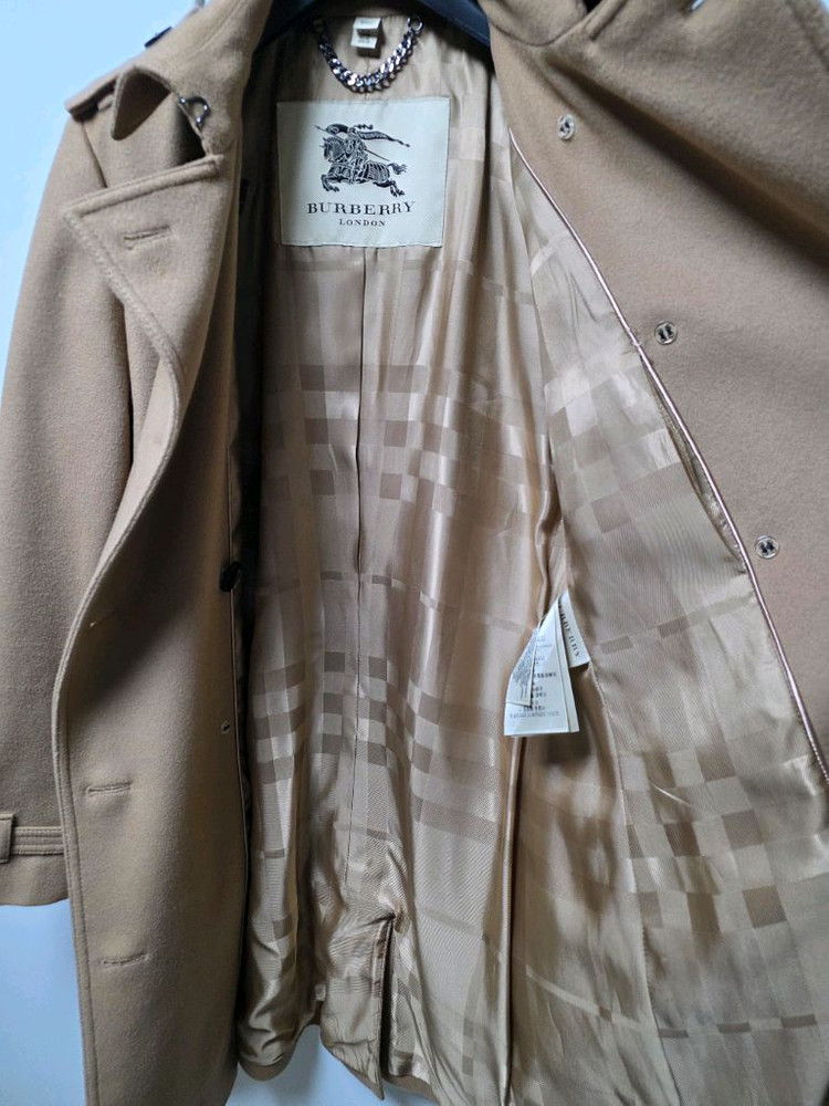 버버리 정품 울캐시미어 더블코트 거의새옷--7