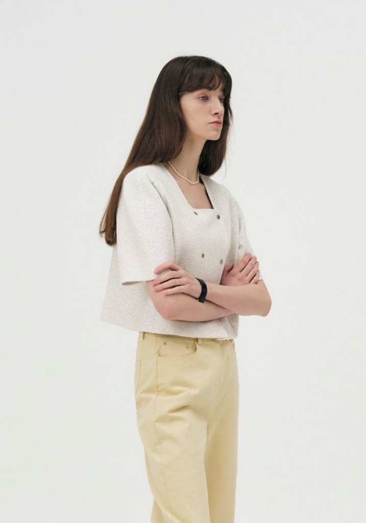 마론에디션 크림 트위드 크롭 블레이저 이미지