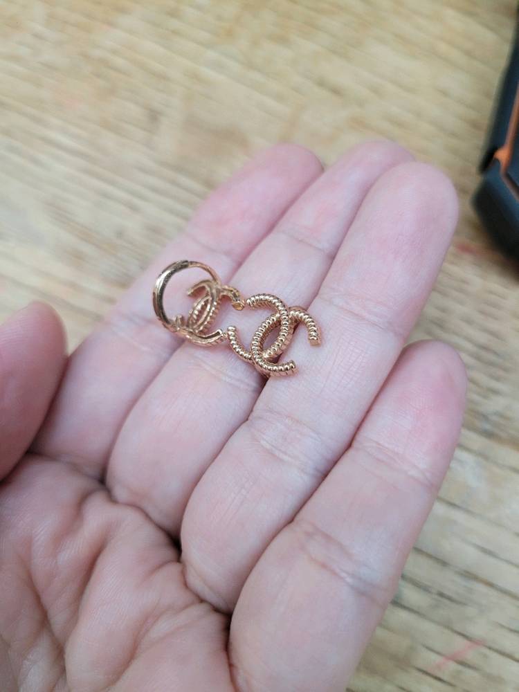 14k 핑크골드 원터치 귀걸이--3