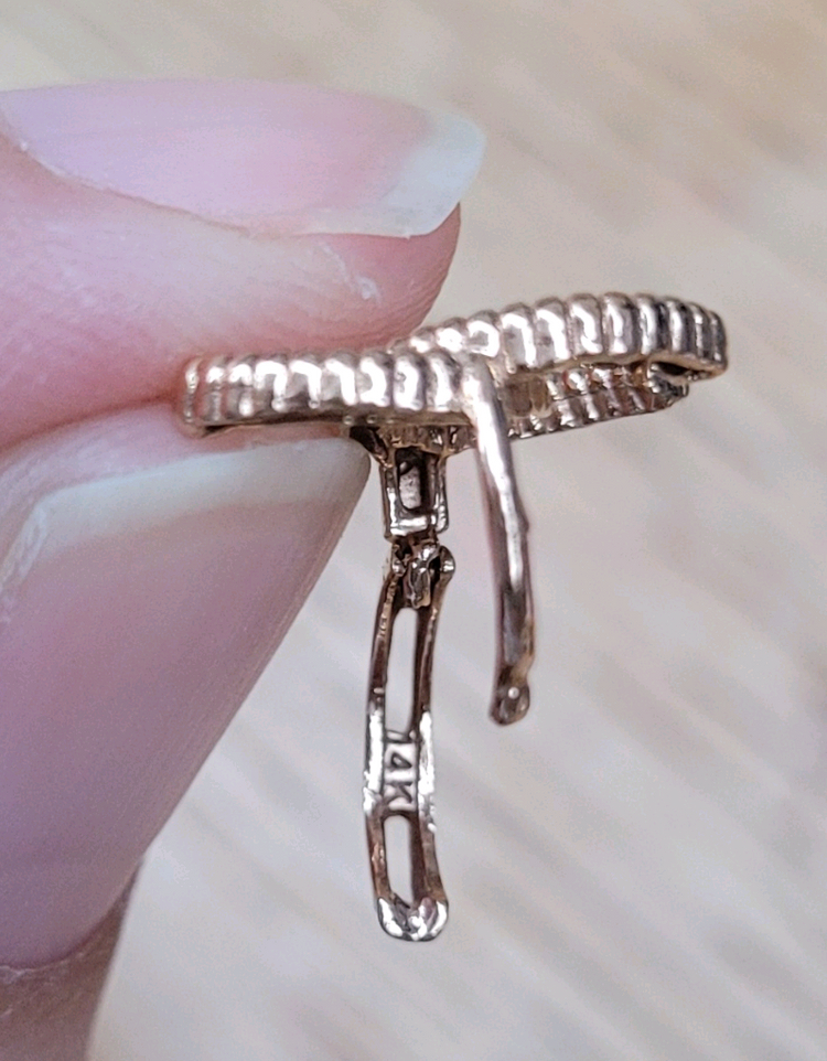 14k 핑크골드 원터치 귀걸이--6