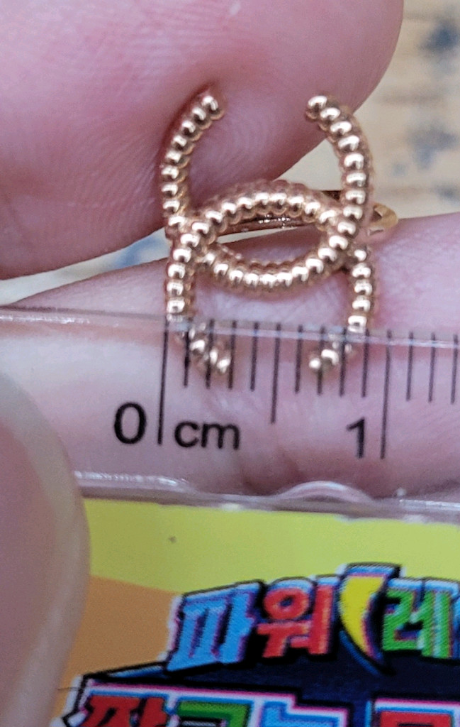 14k 핑크골드 원터치 귀걸이--8