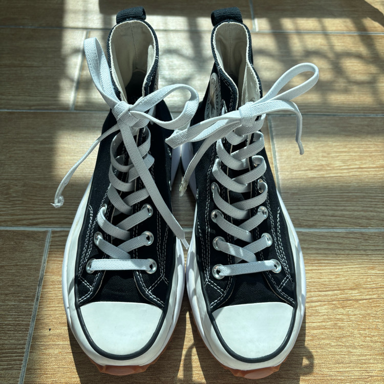 컨버스 런스타 하이크 하이 블랙 화이트 검 230mm--2