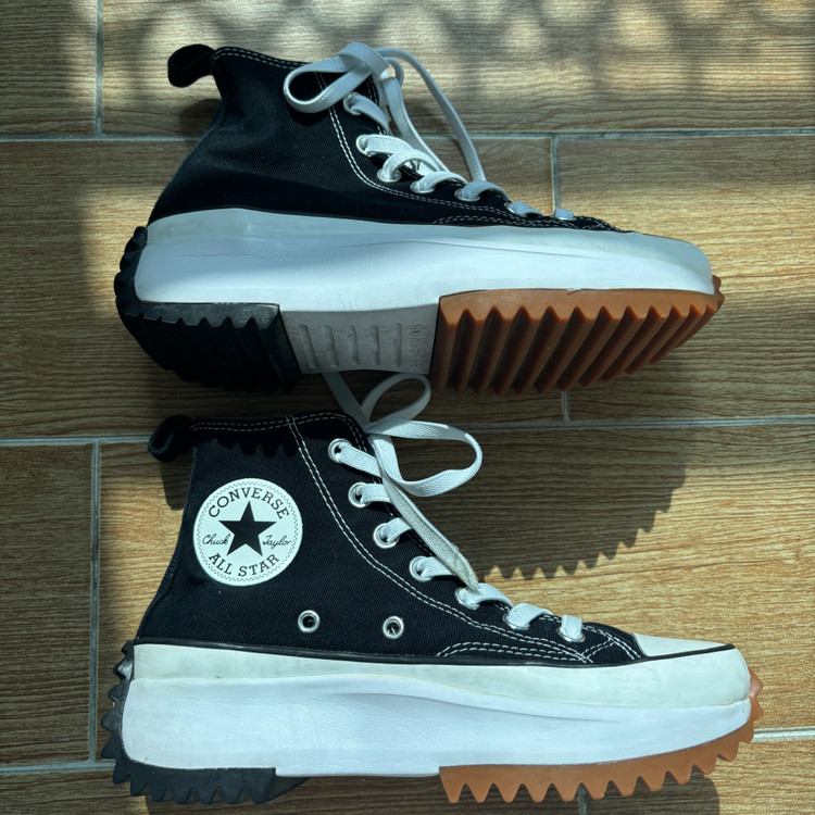 컨버스 런스타 하이크 하이 블랙 화이트 검 230mm--3