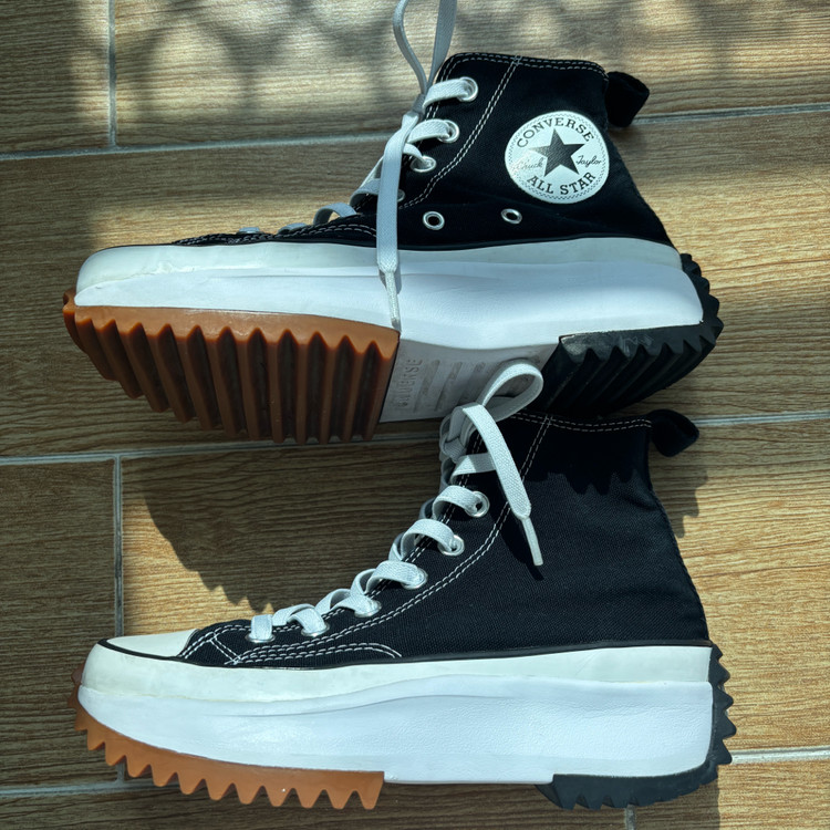 컨버스 런스타 하이크 하이 블랙 화이트 검 230mm--4