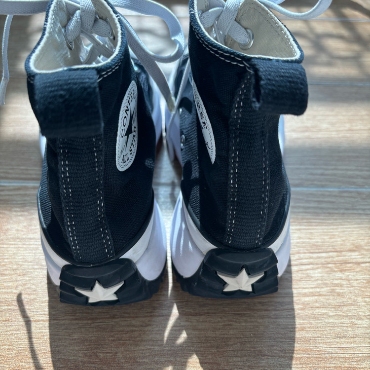 컨버스 런스타 하이크 하이 블랙 화이트 검 230mm--5