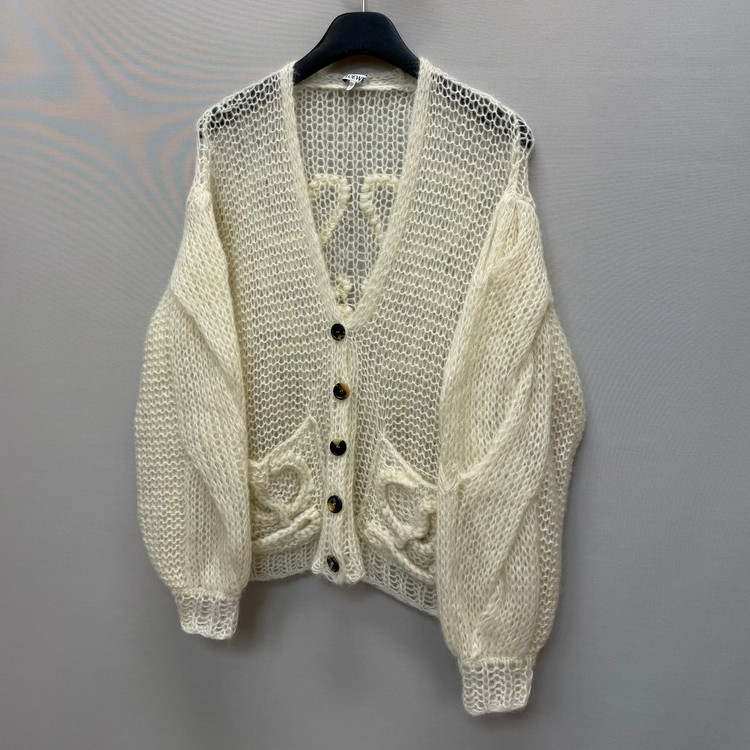 로에베 아나그램 로고 모헤어 블랜드 가디건 ( 여성 오버핏 )--2