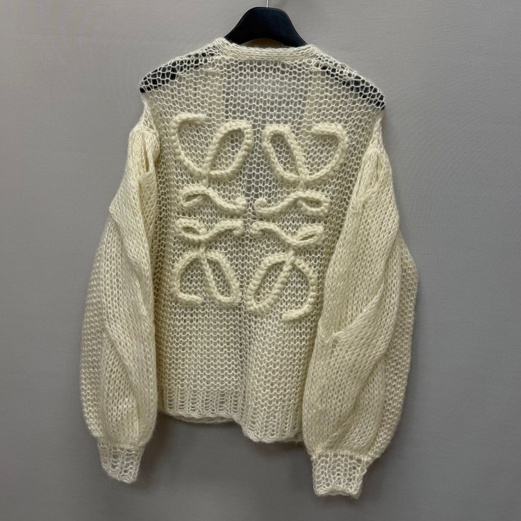 로에베 아나그램 로고 모헤어 블랜드 가디건 ( 여성 오버핏 )--4