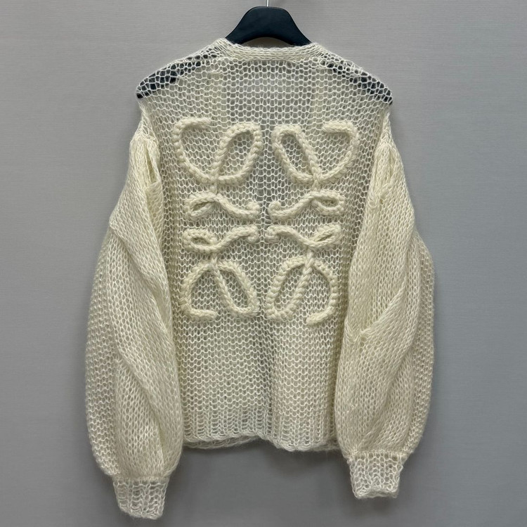 로에베 아나그램 로고 모헤어 블랜드 가디건 ( 여성 오버핏 )--3