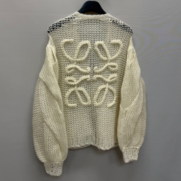 로에베 아나그램 로고 모헤어 블랜드 가디건 ( 여성 오버핏 )--5