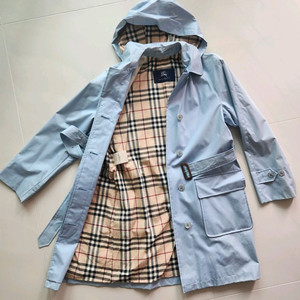 정품 버버리 후드 여성용 트렌치 코트