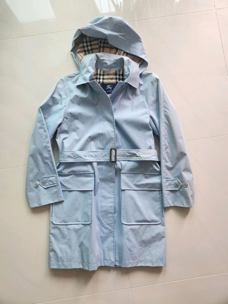 정품 버버리 후드 여성용 트렌치 코트--3