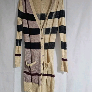 버버리 체크 롱 가디건