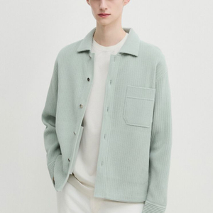 26ss 신상 타임옴므 리브드 포켓 칼라 니트 점퍼 블랙 100 이미지