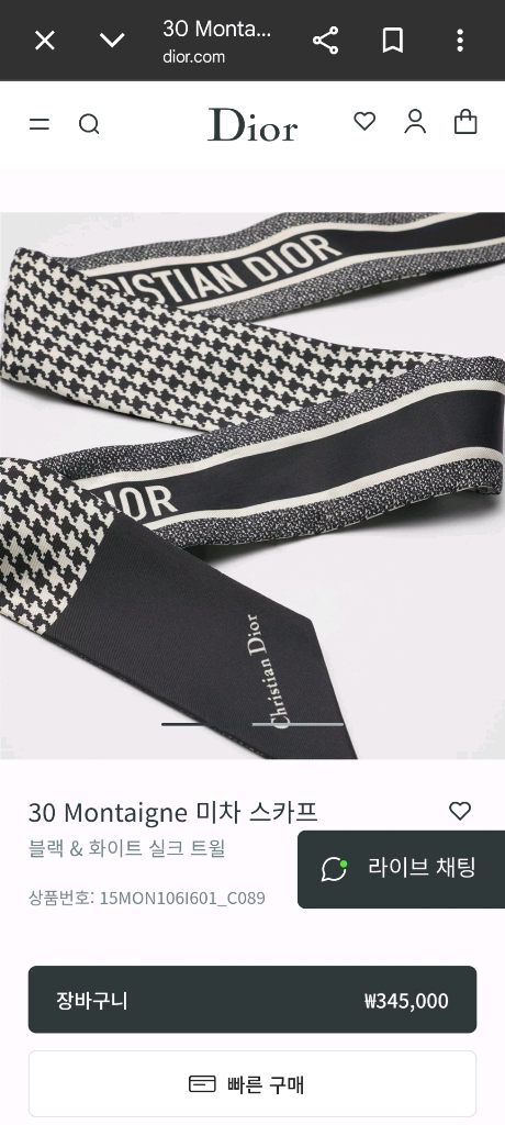 디올 30 Montaigne 미차 스카프 이미지