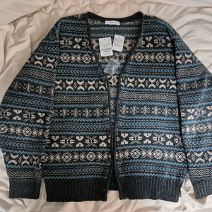 프릭스토어 페어아일 몰드 니트 가디건 L