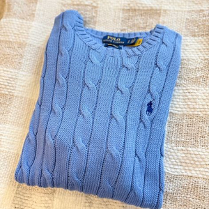 폴로 우먼 피마코튼 라운드 니트 블루(소라) S