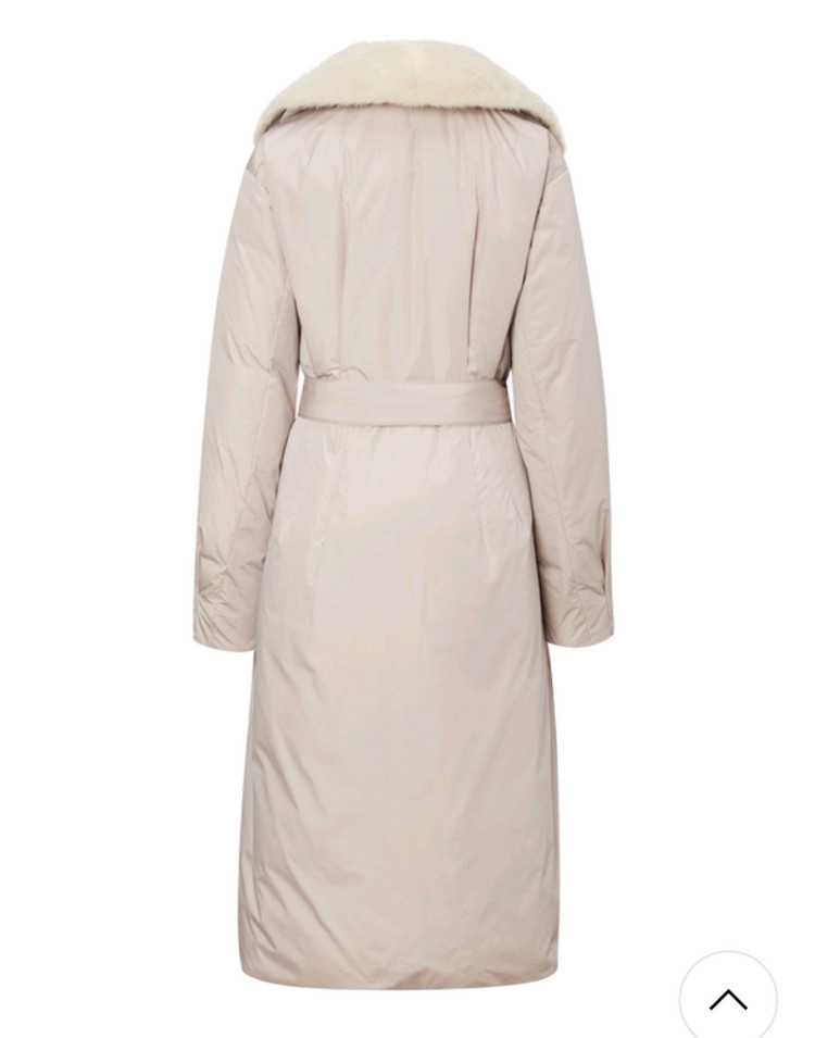 질스튜어트뉴욕 베이지 밍크퍼 탈착 구스다운 코트형 점퍼/55--2
