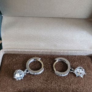 14k 화이트골드 귀걸이