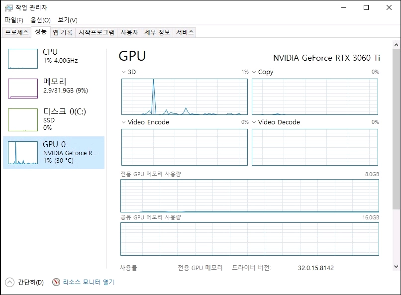 기가바이트 RTX3060ti 3팬 팝니다 이미지