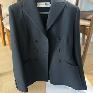 크리스찬 디올 블랙 더블 브레스트 몽테뉴 자켓