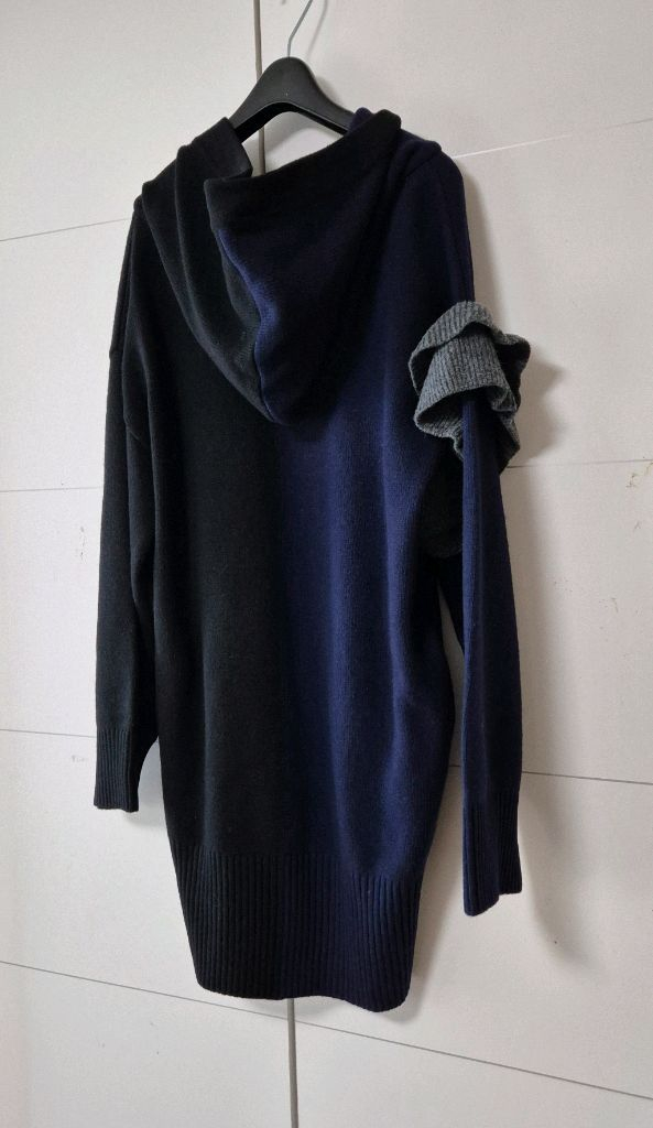 럭키슈에뜨 후드 니트 롱티 겸 미니원피스 럭키슈에뜨 니트--5